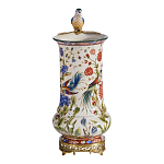 Ваза фарфоровая с птицей на бронзовой ветке и цветочной росписью Garden of Eden варинант исполнения - 4 | Loft Concept в Казани