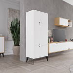 Комод белый с 4-мя дверцами на металлических ножках SPARK MULTIPURPOSE CABINET WHITE варинант исполнения - 4 | Loft Concept в Казани