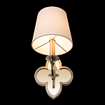 Бра с белым текстильным абажуром и декоративным основанием в виде четырехлистника с зеркальной вставкой Vitorino варинант исполнения - 23 | Loft Concept в Казани