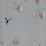 Обои ручная роспись Summer Night Blossom Colourway SC-122 on Wood Ash slub silk варинант исполнения - 1 | Loft Concept в Казани