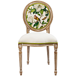 Стул бежевый из натурального бука с изображением птицы в саду Blooming Colored Birds варинант исполнения - 1 | Loft Concept в Казани