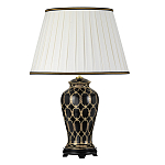 Настольная лампа с керамическим основанием с золотистым решетчатым узором и белым плиссированным абажуром Elstead Lighting варинант исполнения - 6 | Loft Concept в Казани