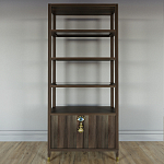 Стеллаж со стеклянными полками Elsa Dreams Walnut варинант исполнения - 6 | Loft Concept в Казани