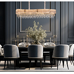 Люстра волнистой формы с каскадом из прозрачного хрусталя Constant Sparks варинант исполнения - 3 | Loft Concept в Казани