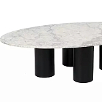 Кофейный столик овальный с мраморной столешницей на 4-х массивных ножках Demonstration of Taste варинант исполнения - 1 | Loft Concept в Казани