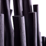 Люстра черная с несколькими ярусами деревянных палочек Bright Wooden Chandelier варинант исполнения - 7 | Loft Concept в Казани