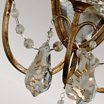  Бра в классическом стиле с 3-мя лампами в виде свеч на овальном зеркальном основании с хрустальными подвесками и подсвечниками Feiss варинант исполнения - 2 | Loft Concept в Казани