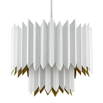 Люстра белая с гофрированным двойным абажуром Corrugated Double Lampshade варинант исполнения - 2 | Loft Concept в Казани