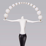 Торшер черно-белая статуэтка Девушка Girl Carries Light Balls варинант исполнения - 2 | Loft Concept в Казани