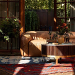 Трехместный диван с кожаной обивкой коричневый Coste Leather Sofa варинант исполнения - 8 | Loft Concept в Казани