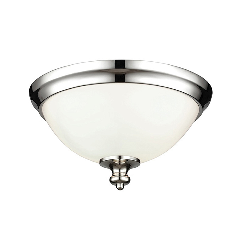 Потолочный светильник в форме чаши из белого матового стекла Feiss Никель Белый в Казани | Loft Concept 