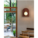 Настенный светильник с деревянным резным основанием Wood Wall Lamp варинант исполнения - 3 | Loft Concept в Казани