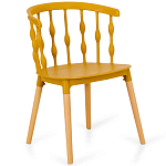 Пластиковый стул на ножках из массива бука Ferret Spiral Mustard варинант исполнения - 1 | Loft Concept в Казани