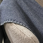 Плед из шерсти мериноса темно-синего цвета 130×180 см Indigo Waves варинант исполнения - 5 | Loft Concept в Казани