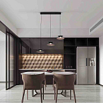 Люстра подвесная с тремя матовыми черными плафонами Obsidian Touch варинант исполнения - 4 | Loft Concept в Казани