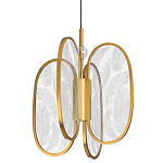 Люстра с гравировкой на акриловых плафонах Gravyura Bronze D 33 см варинант исполнения - 1 | Loft Concept в Казани