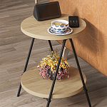 Стол приставной с 2-мя круглыми столешницами из дерева ESSEL OAK варинант исполнения - 4 | Loft Concept в Казани