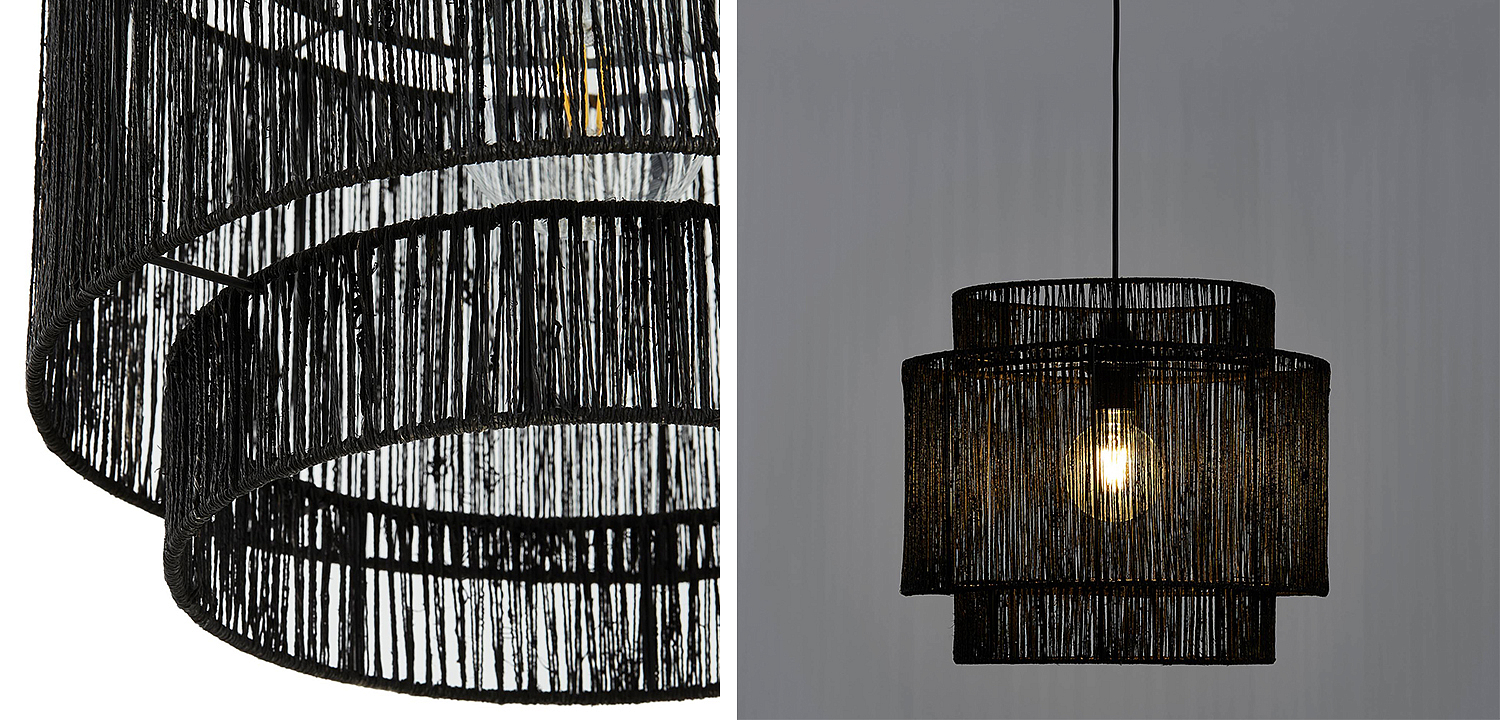 Подвесной светильник Signe Wicker Hemp Black Dual Подвесной светильник Signe Wicker Hemp Black Dual - Loft-Concept в Казани