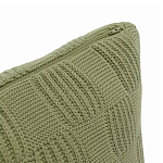 Подушка из хлопка рельефной вязки зеленого цвета Eden Line варинант исполнения - 2 | Loft Concept в Казани