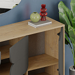 Комод цвета древесины с 3-мя дверцами и выдвижным ящиком темно-серого цвета SPARK CONSOLE OAK ANTHRACITE варинант исполнения - 4 | Loft Concept в Казани