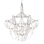Люстра с каркасом из тонких металлических нитей и хрустальными подвесками Crystal Metal Threads Chandelier 40 варинант исполнения - 1 | Loft Concept в Казани
