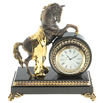 Часы настольные бронзовые с декором в виде коня Horse Stone Clock варинант исполнения - 5 | Loft Concept в Казани