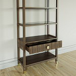 Стеллаж Elsa Dreams Walnut со стеклянными полками и ящиком варинант исполнения - 3 | Loft Concept в Казани