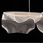 Люстра линейная с 3-мя белыми волнистыми плафонами Wave Line варинант исполнения - 6 | Loft Concept в Казани