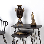 Ваза черного цвета из фарфора с золотистым узором и бронзовыми элементами Eden Garden porcelain and bronze варинант исполнения - 3 | Loft Concept в Казани