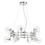 Люстра подвесная с 12-ю рельефными прозрачными плафонами из стекла и основанием цвета Хром Perforated Glass Bubbles варинант исполнения - 1 | Loft Concept в Казани