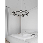Люстра подвесная светодиодная в форме кольца Gray Ring Chandelier варинант исполнения - 1 | Loft Concept в Казани