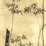 Обои ручная роспись Bamboo Quicksilver on Warm Gold gilded tea paper варинант исполнения - 1 | Loft Concept в Казани