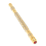 Ручка шариковая металлическая с гравировкой и красным фианитом в деревянной коробке Metal Pens варинант исполнения - 3 | Loft Concept в Казани