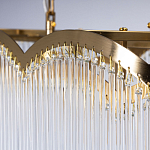 Люстра прямоугольная на цепях с прозрачными трубками и волнистым краем Nembus варинант исполнения - 7 | Loft Concept в Казани