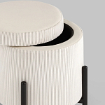 Молочный пуф на черных ножках SANJAY варинант исполнения - 3 | Loft Concept в Казани