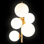 Бра с золотым основанием и 5-ю белыми шарообразными плафонами Bubble варинант исполнения - 1 | Loft Concept в Казани