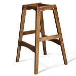 Барный стул со спинкой на 4-х деревянных ножках Коричневый Велюр Vendramin Chair  варинант исполнения - 6 | Loft Concept в Казани