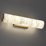 Бра с цилиндрическим плафоном из белого алебастра на прямоугольном основании Латунь Cryptocrystalline Stone варинант исполнения - 2 | Loft Concept в Казани