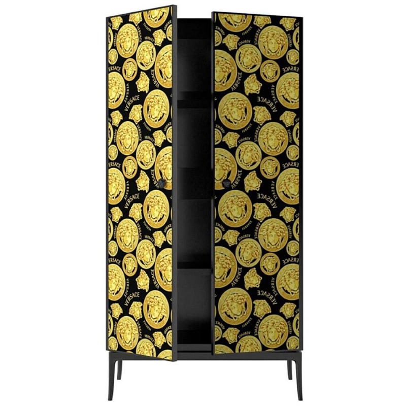 Stiletto Cabinet Barocco Medusa Бежевый Черный матовый Золотой в Казани | Loft Concept 