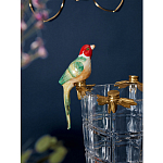 Ваза из прозрачного стекла с бронзовыми ножками и фигурками попугаев Eden Garden porcelain and bronze варинант исполнения - 3 | Loft Concept в Казани