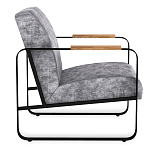 Кресло серый велюр с жесткими подлокотниками на полозьях Ashton варинант исполнения - 2 | Loft Concept в Казани