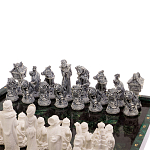 Шахматы Русские сказки с доской из натурального камня Змеевик Decorative Thematic Chess варинант исполнения - 2 | Loft Concept в Казани