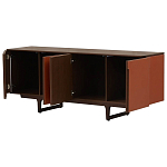 Комод с декором из кожи Orange Leather Chest of Drawers варинант исполнения - 3 | Loft Concept в Казани