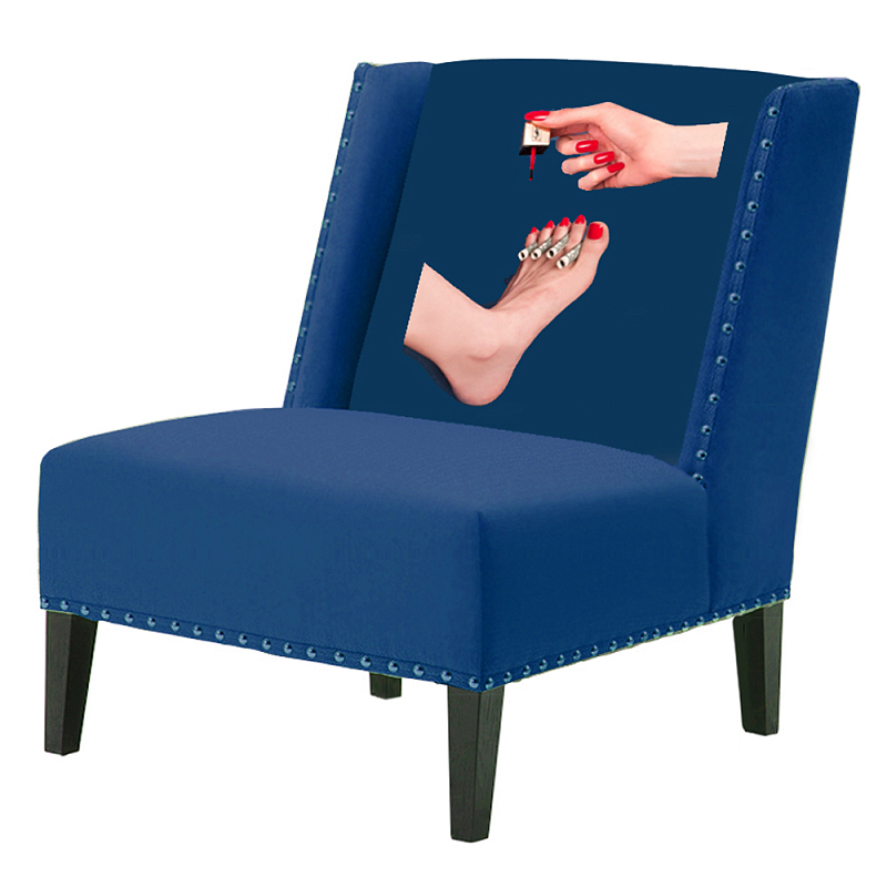 FUN Armchair "Pedicure" Blue Дизайнерское кресло с цветным принтом Сапфирово-синий в Казани | Loft Concept 