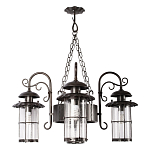 Уличная подвесная люстра с 4-мя цилиндрическими плафонами на цепях Elysian Lanterns варинант исполнения - 1 | Loft Concept в Казани