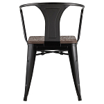 Черный глянцевый стул с сиденьем из натурального дерева TOLIX варинант исполнения - 4 | Loft Concept в Казани