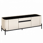 ТВ-тумба белая с чёрной столешницей с 2-мя дверками и ящиком San Marco варинант исполнения - 1 | Loft Concept в Казани