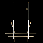 Люстра с 8-ю пересекающимися цилиндрическими плафонами на тонких тросах Trumpet tube варинант исполнения - 5 | Loft Concept в Казани