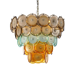 Люстра конусовидная с каскадом из разноцветных круглых подвесов Key Lustar варинант исполнения - 2 | Loft Concept в Казани