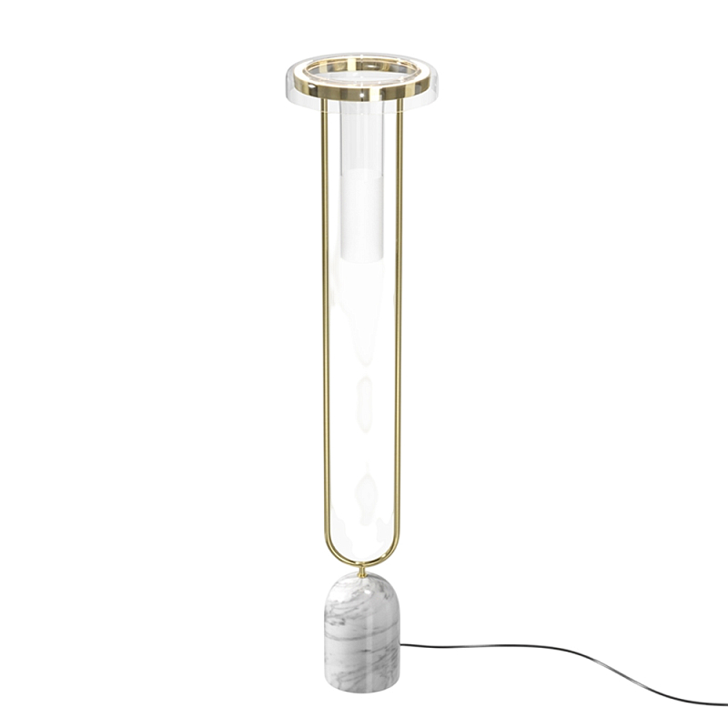 Напольный торшер светодионый Ikebana 3000К 24Вт Латунь Прозрачный в Казани | Loft Concept 